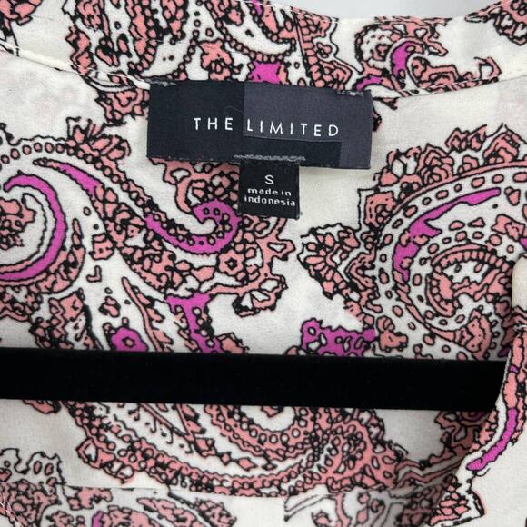 The Limited Womens Purple White Paisley Sleeveless Blouse Button Front Top Small - Picture 9 of 10